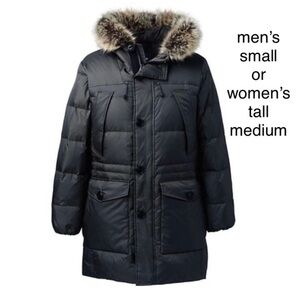 LANDSEND Rusk Down Winter Parka Men’s Small or Women’s Tall Medium Warmest Coat